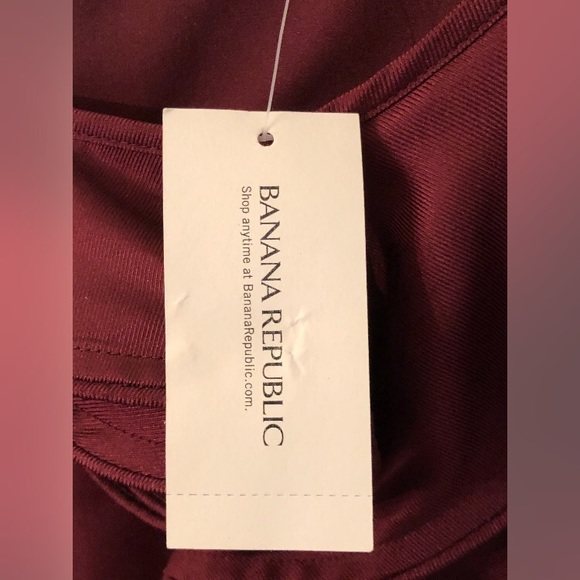 BANANA REPUBLIC Maroon Silk Sleeveless Dress NWT - Picture 4 of 8